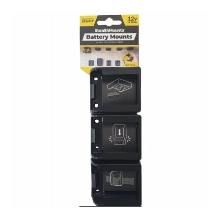 Metalmark Industrial 6PK DW12 BLK Batt Mount BM-DW12-BLK-6